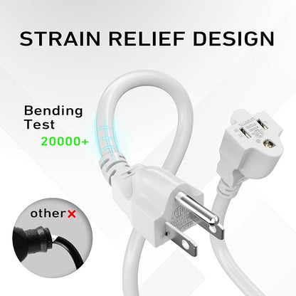 LUCKY TL Indoor Outdoor Extension Cord, 16/3 Gauge White Long Extension Cord - Image 2