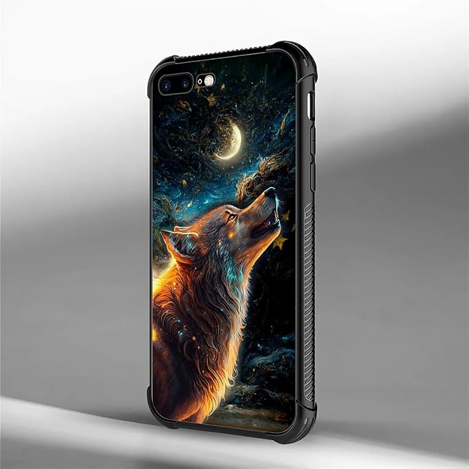 for iPhone 7 Plus/8 Plus Case, Star Cave Hungry Wolf Pattern Graphic Design - Image 5