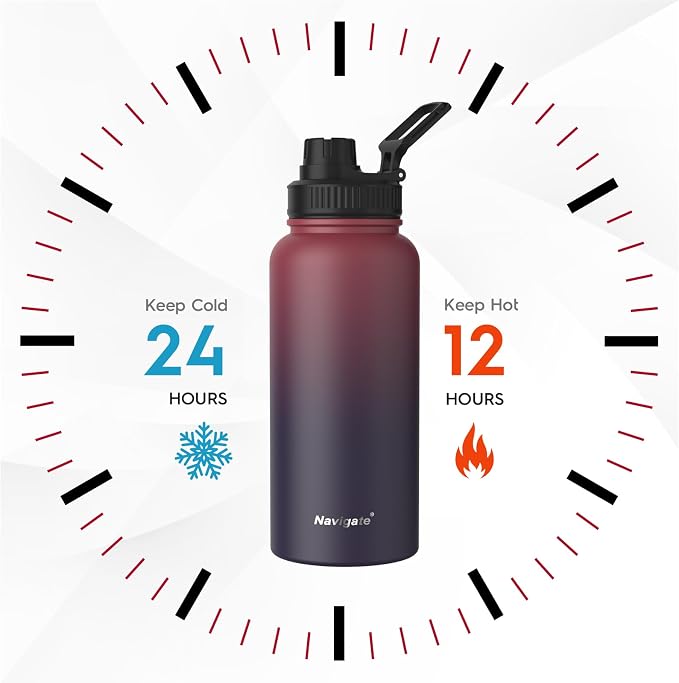 Navigate 32 oz Insulated Stainless Steel Sports Water Bottle - Image 3