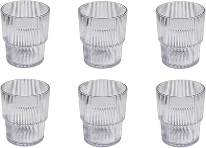 Fine Ribbed Acrylic Drinking Glass - Image 2