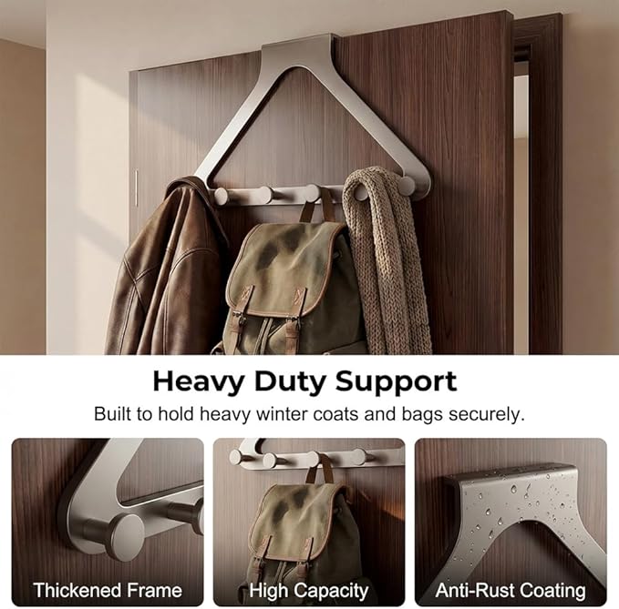 Over-The-Door Hanger Organizer, 2026 New Modern Over The Door Hanger Rack - Image 3