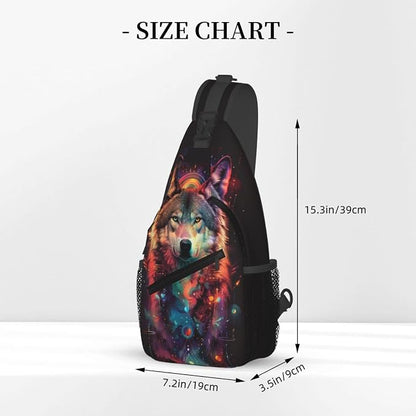 Wolf Sling Bag For Women Men Fashion Wolf Print Backpack Crossbody Shoulder Bag - Image 3
