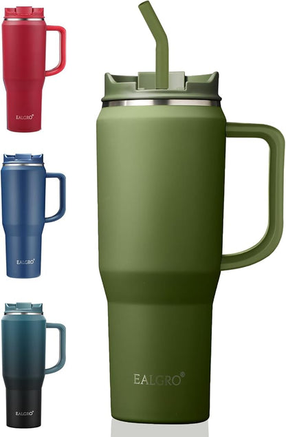 EALGRO 40 oz Tumbler with Handle, Insulated Tumblers with Lid and Straw by EALGRO