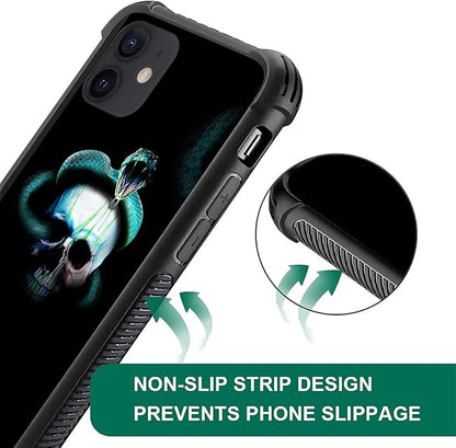 for iPhone 11 Case, Skeleton Winding Snake Pattern Graphic Design Girl Boy Soft - Image 2