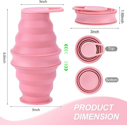 17oz Collapsible Water Bottle, Reuseable BPA Free Silicone Foldable Water - Image 2