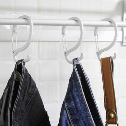 6 Pack S-Shaped Hooks with Clip Anti Drop S Hooks with Safety Buckle to Prevent - Image 3