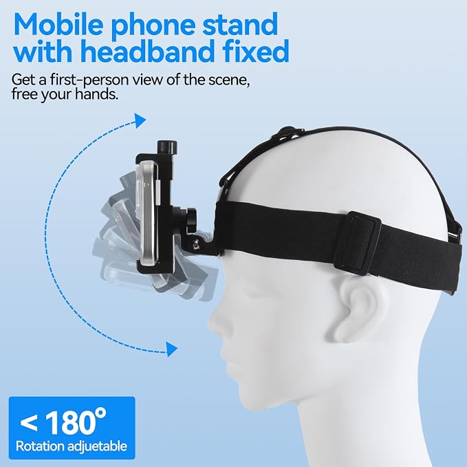 Head-Mounted Mobile Phone Holder, First-Person View Video Outdoor Live Shooting - Image 3