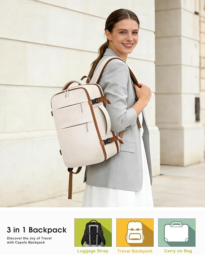 Capolo Travel Backpack for Women Men Waterproof Laptop Backpack Airlines - Image 2