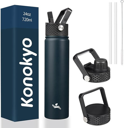 Konokyo Insulated Water Bottle 24oz Stainless Steel Sport Bottles by Konokyo