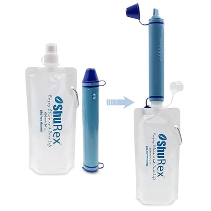 4 Pack 20oz/ 600ml Collapsible Water Pouch - Image 3