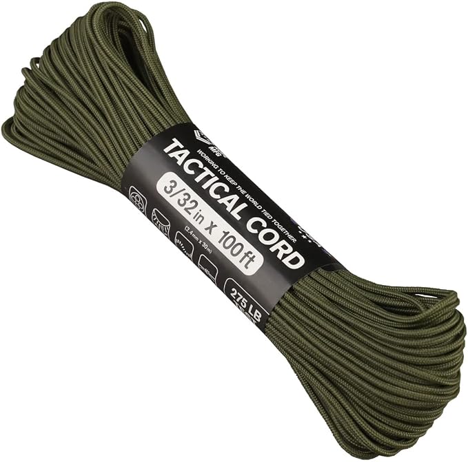 Atwood Rope MFG 275 Tactical Paracord 100 Feet 4-Strand Core Nylon Parachute by AtwoodRopeMFG