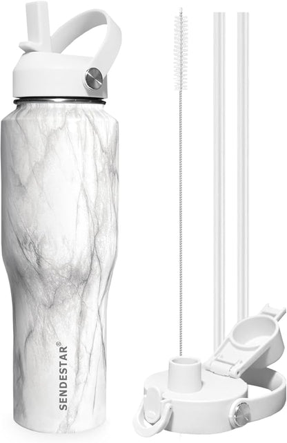 SENDESTAR 32oz Water Bottle Wide Mouth Stainless Steel Vacuum Insulated Double by Sendestar