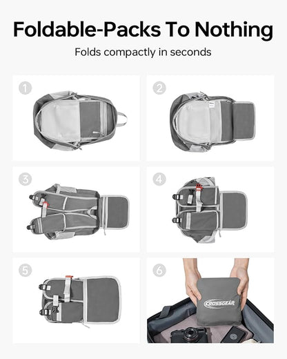 CROSSGEAR Packable Hiking Backpack, 24L RFID Lightweight Foldable Daypack - Image 7