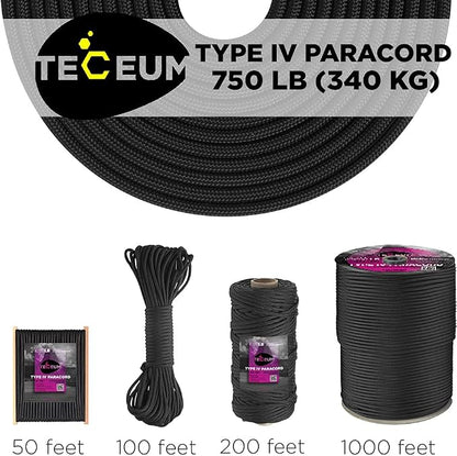 TECEUM 5/32" Paracord Rope 1000 – 1000ft / 200ft / 100ft / 50ft – Tactical - Image 9