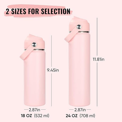 Fijinhom 24oz Insulated Stainless Steel Water Bottle, Wide Mouth Double Wall - Image 2
