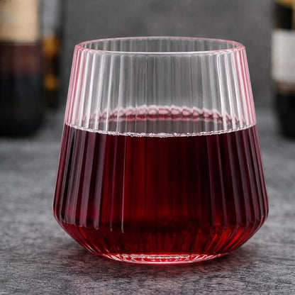 Oojami 40 Pack Pink Ribbed Plastic Wine Glasses 12 oz - Image 5
