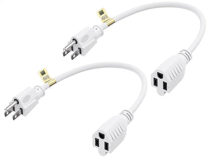 Cable Matters 2-Pack 16 AWG Heavy Duty 13A Short Power Extension Cord - 1ft by CableMatters