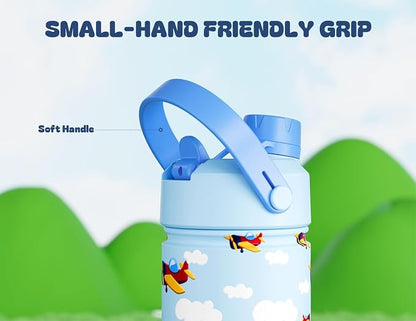 12 oz Kids Stainless Steel Water Bottle: 2-in-1 Straw Spout Lid, Easy Clean - Image 7