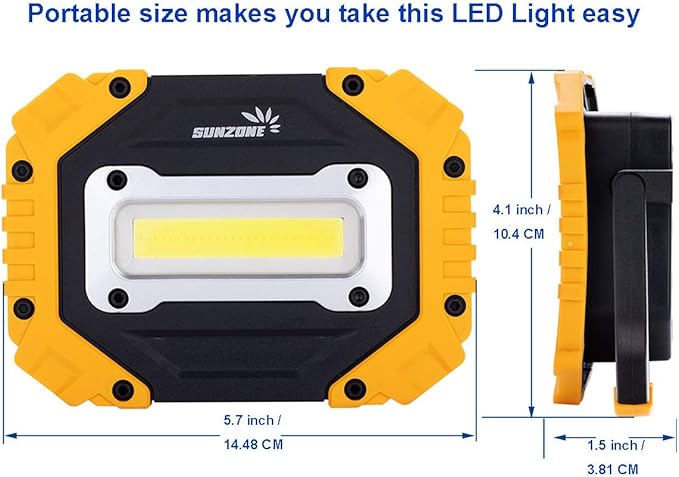 Sunzone Portable LED Work Light, AA Battery Powered Flood Lights, Super Bright - Image 5