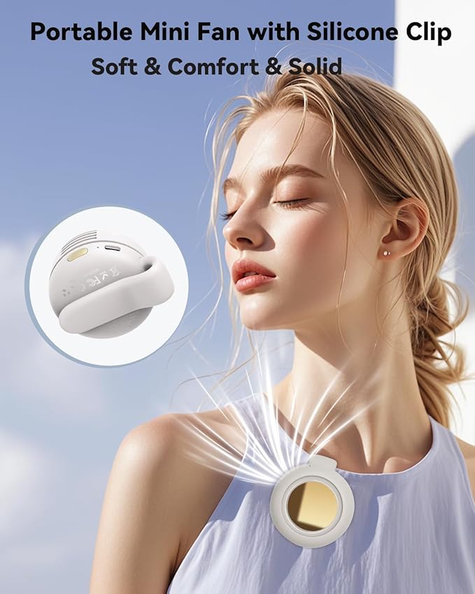 Portable Silent Mini Bladeless Fan Clip On, Small Fan Clip on - Image 3