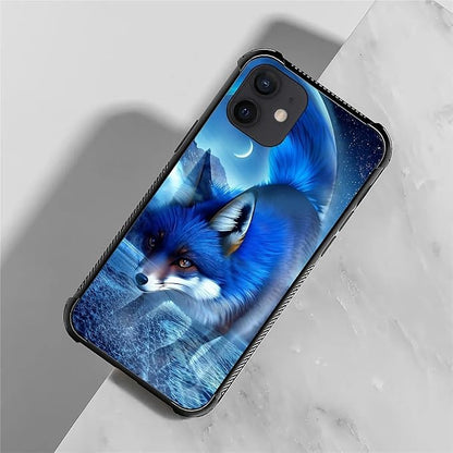for iPhone 12 Mini Case, Snowy Mountain Fox Lake Pattern Graphic Design Girl - Image 2