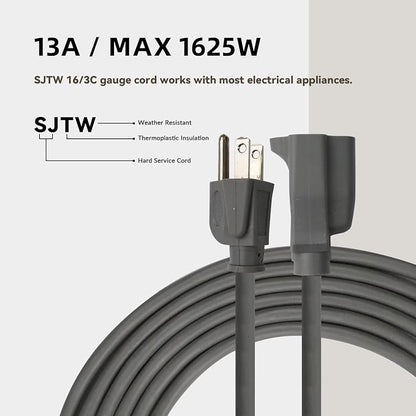 8ft Outdoor Extension Cord for Christmas Decorations- 16/3 Heavy Duty SJTW - Image 6