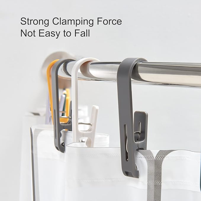 Multipurpose Hook Clips, Strong Large Plastic Clothes Clip Hanger, S Hooks - Image 7