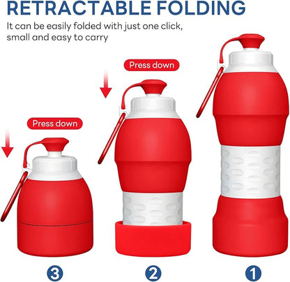 Collapsible Lightweight 20oz Water Bottle, Food-Grade Silicone BPA Free - Image 5