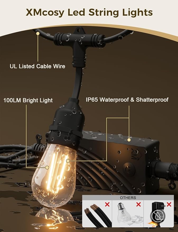 XMCOSY+ Outdoor String Lights, Smart Patio Lights 72.5Ft, APP WiFi Control - Image 5