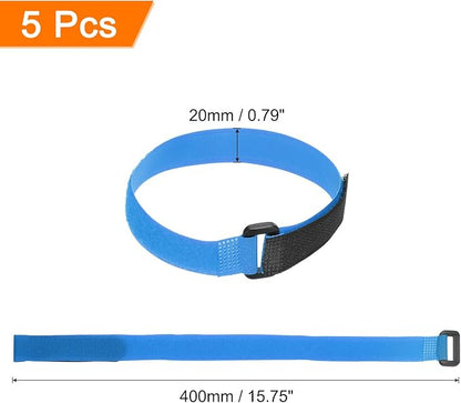 MECCANIXITY 5Pcs Reusable Battery Tie Down Straps, 0.8x16" Blue Nylon - Image 2