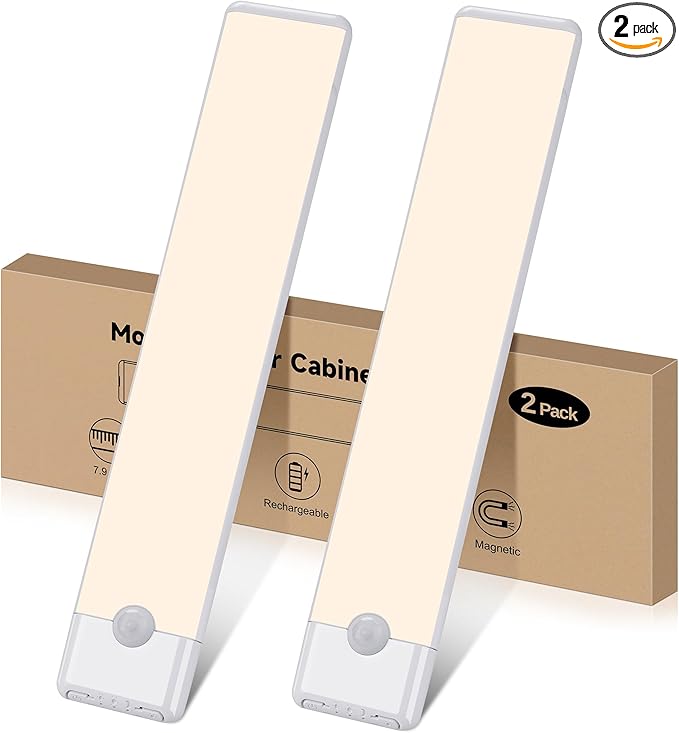Motion Sensor Under Cabinet Lights, Magnetic Rechargeable Under Counter Closet by YLXS