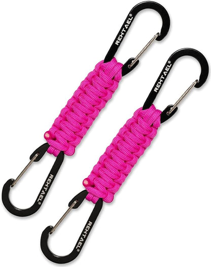Paracord Braided Carabiner Keychain Lanyard Strap, Hanger Stroller Hook w/2 by REHTAEL