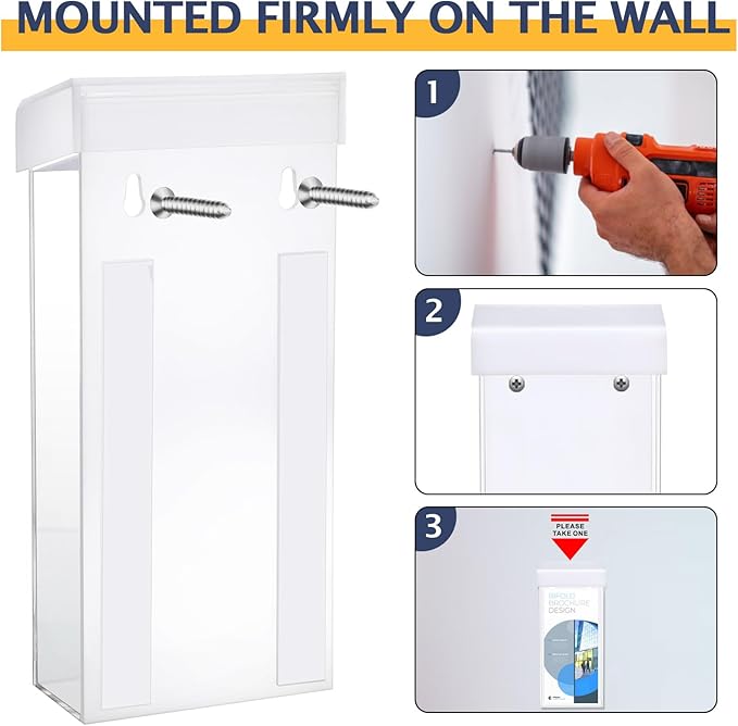 Remerry 1 Pcs Outdoor Brochure Holder 4 x 9 Inch Waterproof Wall Mount - Image 5