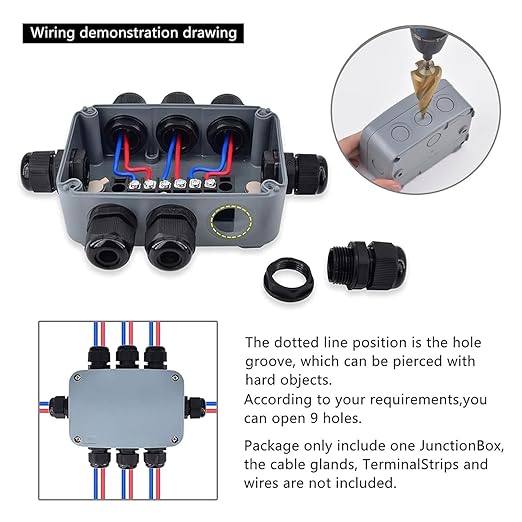 2PK Electrical Junction Box, Nineleaf IP66 Weatherproof Junction Box, 4.9"x - Image 5