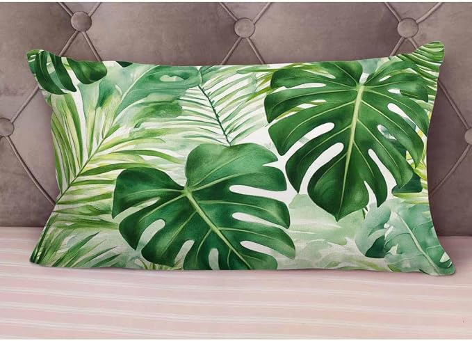 EKOBLA Throw Pillow Cover Green Tropical Palm Fern Leaves Jungle Foliage - Image 5