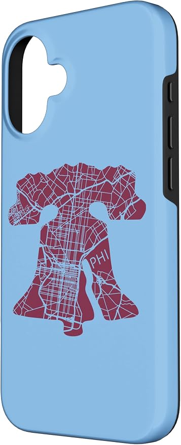 Philadelphia Street Map Liberty Bell Vintage Maroon Philly Case - Image 2