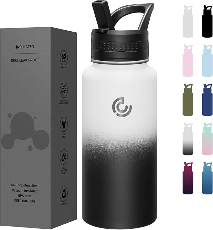COKTIK 32oz Sports Water Bottle, Stainless Steel Water Bottle by coktik