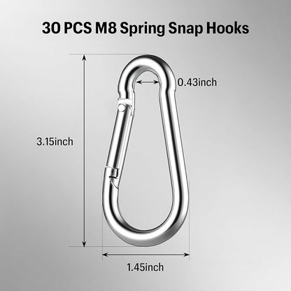 Heavy Duty Spring Snap Hook Carabiners Bulk, 500LB Capacity - Image 2