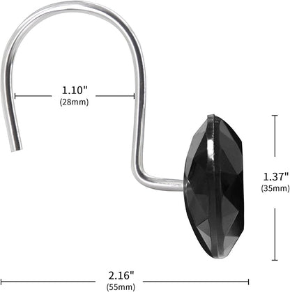 MitoVilla Black Shower Curtain Hooks Rings, Metal Shower Hooks - Image 5