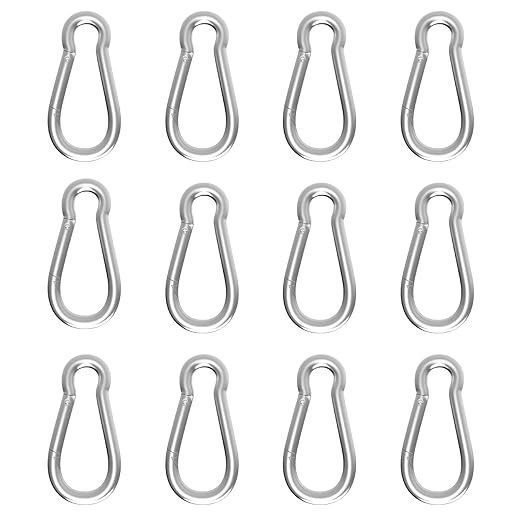 Carabiner, Heavy Duty Galvanized Steel Spring Snap Hook Carabiner Clips by High-PQ