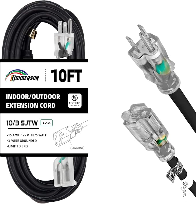 Indoor Outdoor Extension Cord Weatherproof by HONDERSON