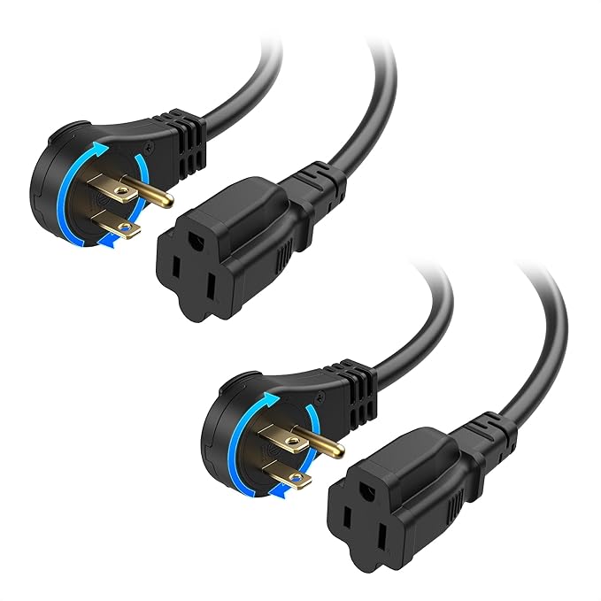 Cable Matters 2-Pack 16 AWG 360° Rotating Flat Plug Extension Cord - 3ft by CableMatters