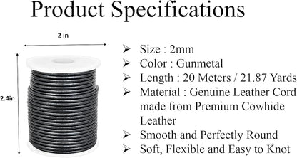 GENIQUE Real/Genuine Round Leather String Cord - Image 3