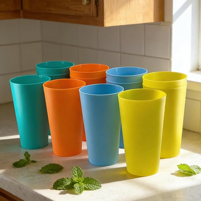 AOYITE 32-ounce Plastic Tumblers Reusable Dishwasher Safe BPA Free Large - Image 6
