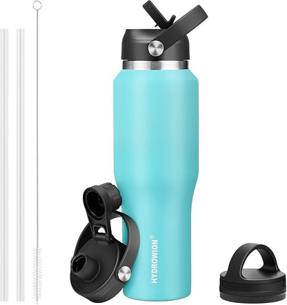 HYDROWION 32oz Stainless Steel Water Bottle, Double Wall Vacuum Insulated Water by HYDROWION