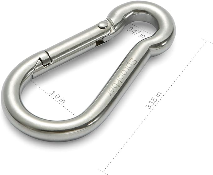 sprookber Stainless Steel Spring Snap Hook Carabiner - Image 2