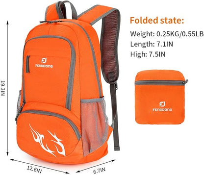 FENGDONG 35L Lightweight Foldable Waterproof Packable Travel Small Hiking - Image 2