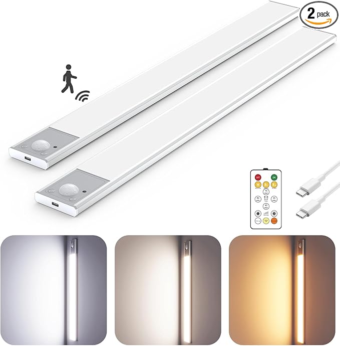 16" Ultra-Thin Under Cabinet Lighting Wireless, Aluminum Alloy Under Counter by Skairipa