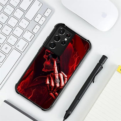 for Samsung Galaxy S21 Ultra Case, Gestures Funny Skull Pattern Graphic Design - Image 7