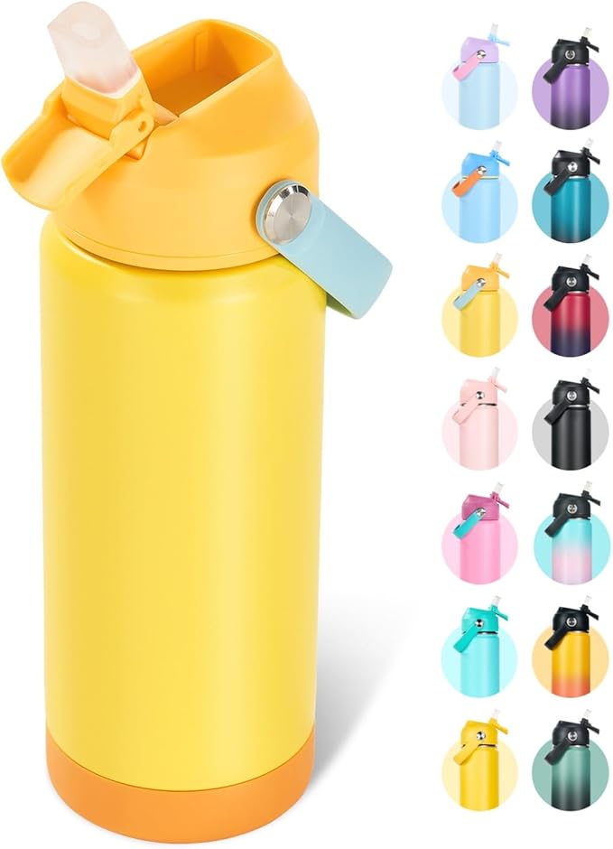 Fijinhom 18oz Insulated Stainless Steel Water Bottle, Wide Mouth Double Wall by Fijinhom